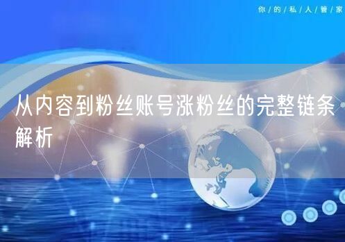 从内容到粉丝账号涨粉丝的完整链条解析