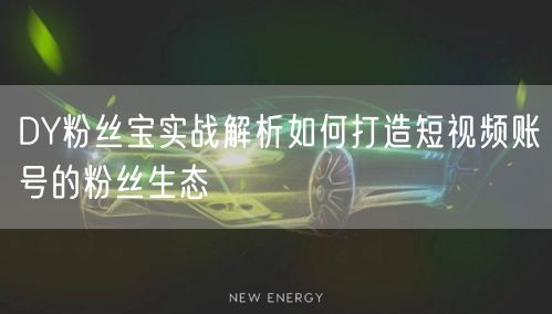 DY粉丝宝实战解析如何打造短视频账号的粉丝生态