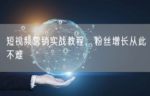 短视频营销实战教程，粉丝增长从此不难