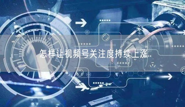 怎样让视频号关注度持续上涨