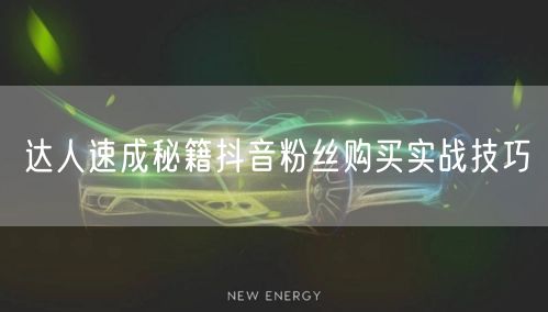 达人速成秘籍抖音粉丝购买实战技巧