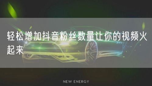 轻松增加抖音粉丝数量让你的视频火起来