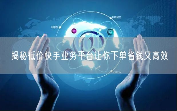 揭秘低价快手业务平台让你下单省钱又高效